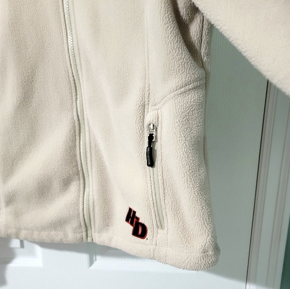 Vintage Harley Davidson Unisex Full-Zip Fleece Jacket with Writing Logo Size M - Picture 7 of 16
